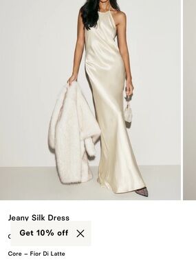 Reformation Fior Di Latte Satin Halter Maxi Dress